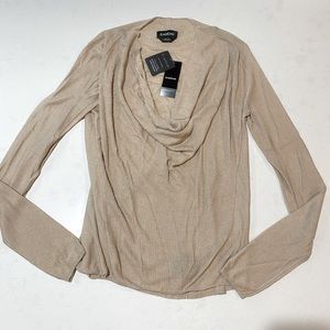 Bebe Ribbed Cowl Neck Soft Sweater